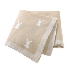 Newborn Baby Blankets Easter Rabbit Knitted Infant Boys Girls Cotton Month Swaddle Wrap Stroller Bedding Sleeping Cover 100*80cm