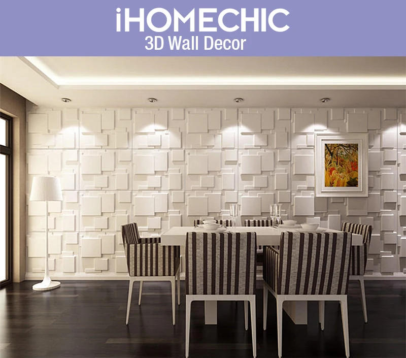 Description Picture 2 of item30x30cm 3D Wall Panel Geometric solid 3d Stone brick Living Room TV Background Decal Tile Mold 3D wall sticker bathroom kitchen