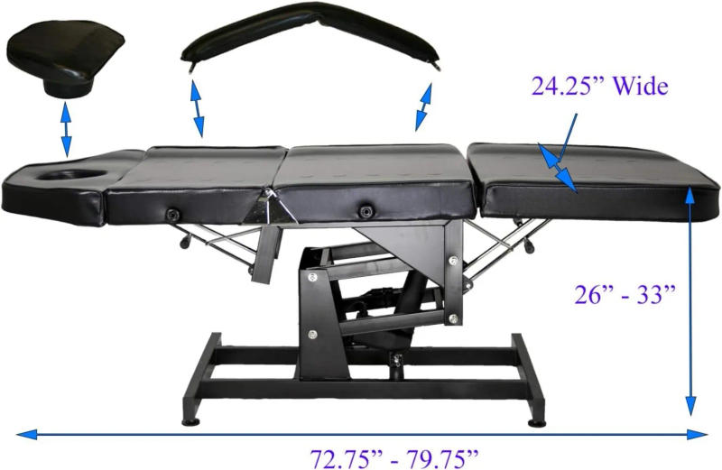 Description Picture 4 of itemElectric Height Adjustable Tattoo Facial Esthetician Chair Lash Treatment Electric Lift Massage Spa Microblading Procedure Table