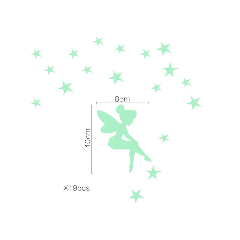 Description Picture 6 of itemLuminous Switch Stickers Glow In The Dark Decorative Sticker Kids Room Cartoon Cat Dog Fairy Star Pvc Wall Home Decoration 2023