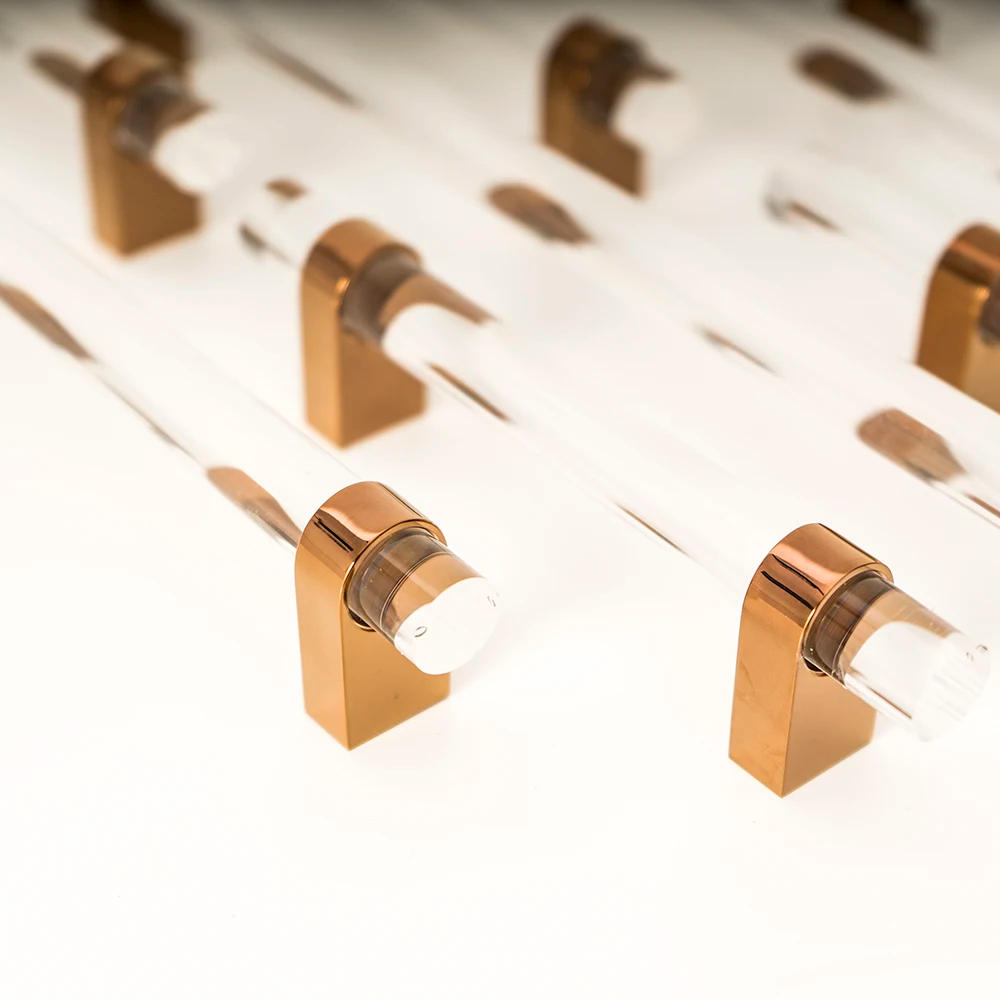 Description Picture 6 of itemAcrylic + Rose Gold Solid Brass Knob for Furniture Handles and Knobs Kitchen Doors Cabinet Drawer In Funiture Pulls