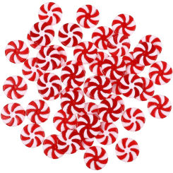 50Pcs Christmas Candy Cane Christmas Tree Hanging Peppermint Ornaments for Holiday Decoration Party Favors 25mm