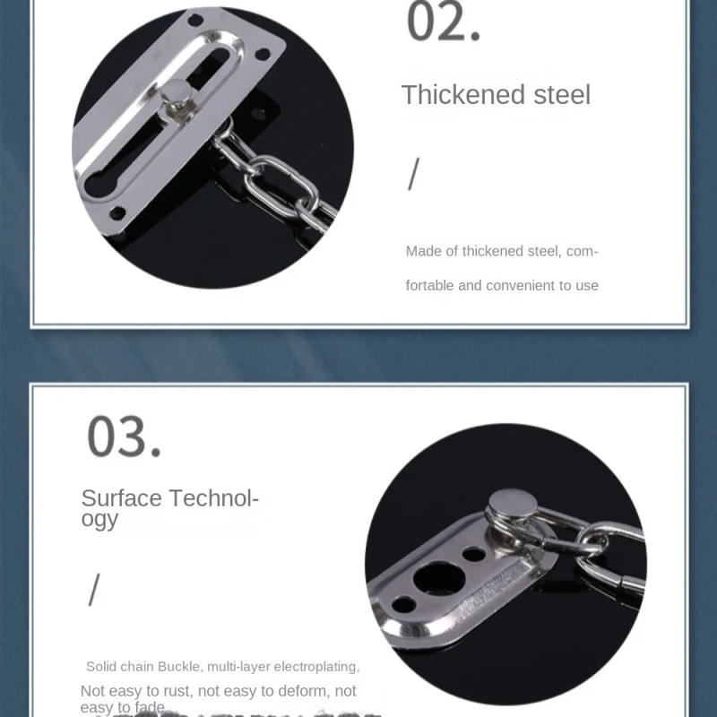 Description Picture 4 of itemStainless Stee Security Door Chain Anti Theft Home Office Sliding Fastener Silver Door Chain Lock