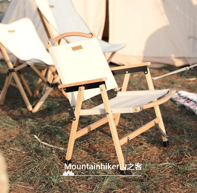 Description Picture 3 of itemMountainhiker Outdoor Chair Camping Folding Portable Backrest Chair Camping Leisure Faux Wood Armrest Fishing Garden Chair