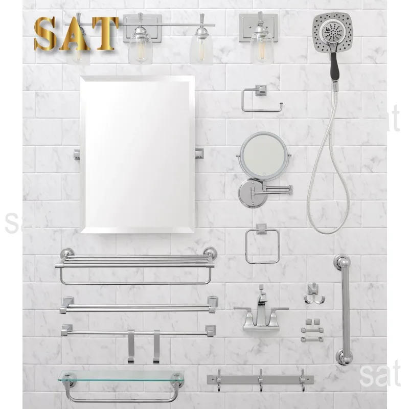 Description Picture 4 of itemBetter Homes & Gardens Chandler 18" Towel Bar With Glass Shelf, Chrome