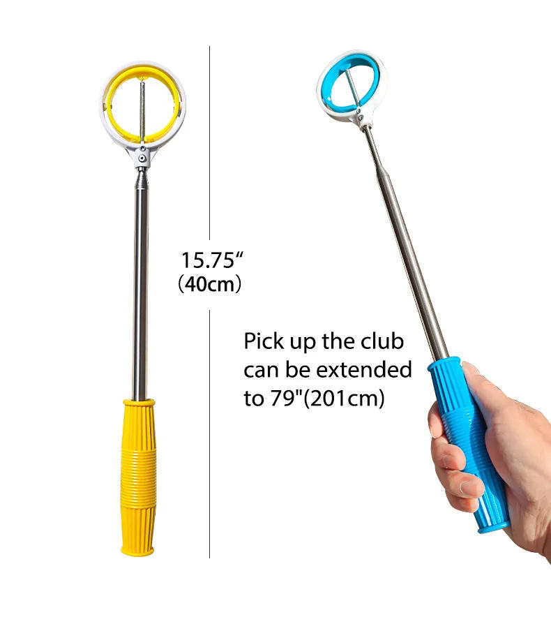 Description Picture 5 of itemGolf Antenna Pickup Rod 8-Section Ball Catcher Telescopic Stainless Steel Ball Stick Double Ring Head Automatic Ball Pickup