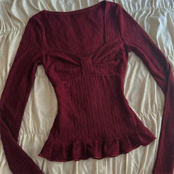 American Retro Punk Goth Rock Aesthetic Women's Autumn Winter Pullover Sexy Slim Chic Solid Color Knitted Sweater Y2K Streetwear