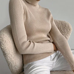 Bornladies Basic Turtleneck Women Sweaters Autumn Winter Tops Slim Women Pullover Knitted Sweater Jumper Soft Warm Pull