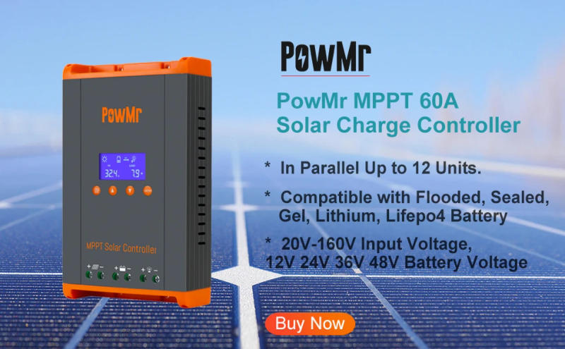 Description Picture 2 of itemPowMr MPPT 60A Solar Charger Controller 12V 24V 36V 48V Auto Lifepo4 Battery Charger Solar Panel Regulator Max PV Input 160VDC
