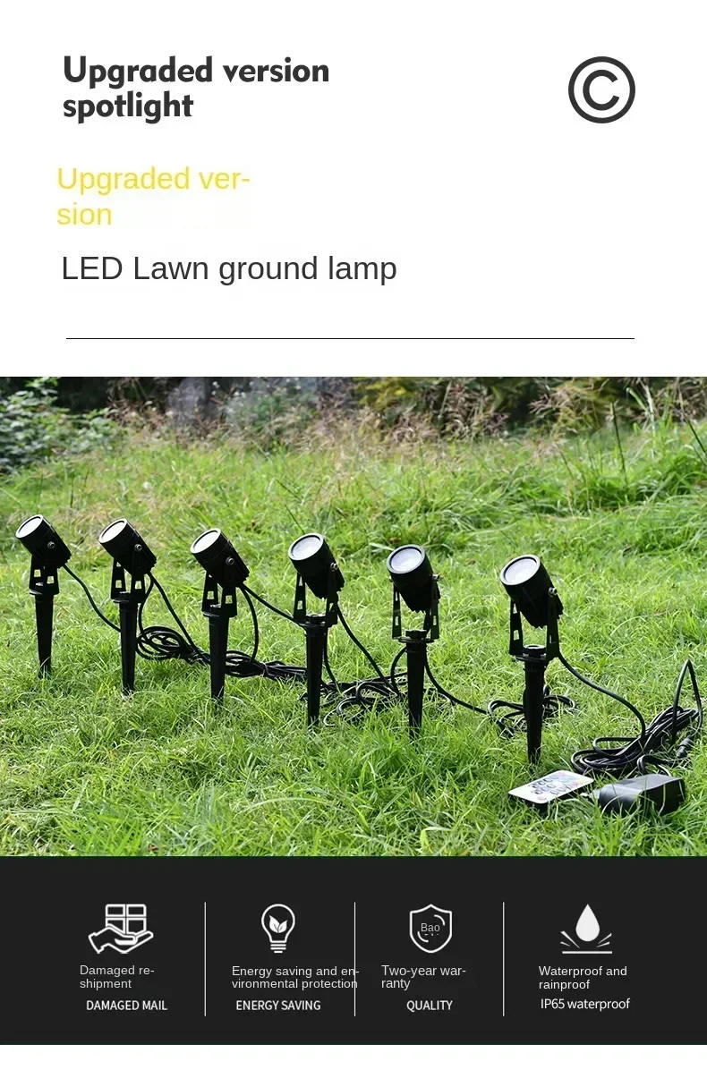 Description Picture 3 of itemLed Garden Lights Lawn Lamp 2/4/6/8/10 in 1 Outdoor Waterproof Spotlight RGB Dimming High Brightness Landscape Light Ground Lamp
