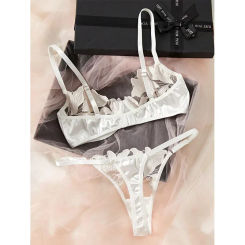 2024 Women Sexy Lingerie Bra Underwear Set Cute Bow Ultrathin Lace Lingerie Set Temptation Erotic Hot Outfits for Pretty Girls