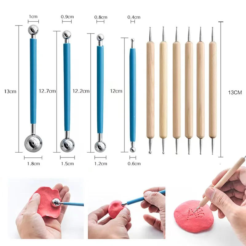 Description Picture 3 of itemdoyes diy polymer Modeling clay cutter tools and supplies ceramics & pottery sculpting craft Tools kit carving Tool accessories