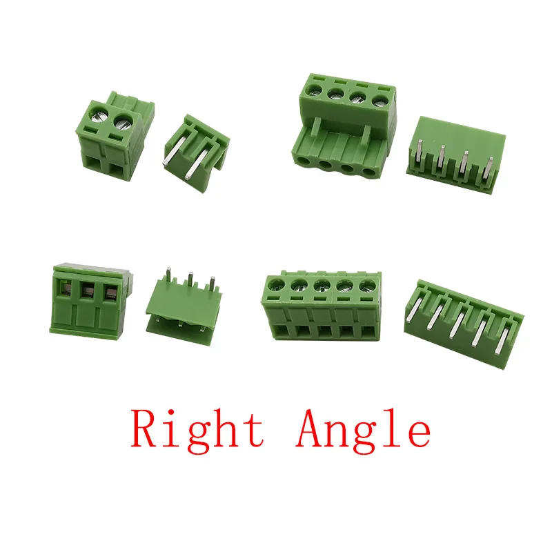Description Picture 5 of item5/10 Pairs 2EDG PCB Screw Terminal Block Connector Pitch 5.08mm 2/3/4/5/6 Pin Male Female Straight Pin / Right Angle Connectors