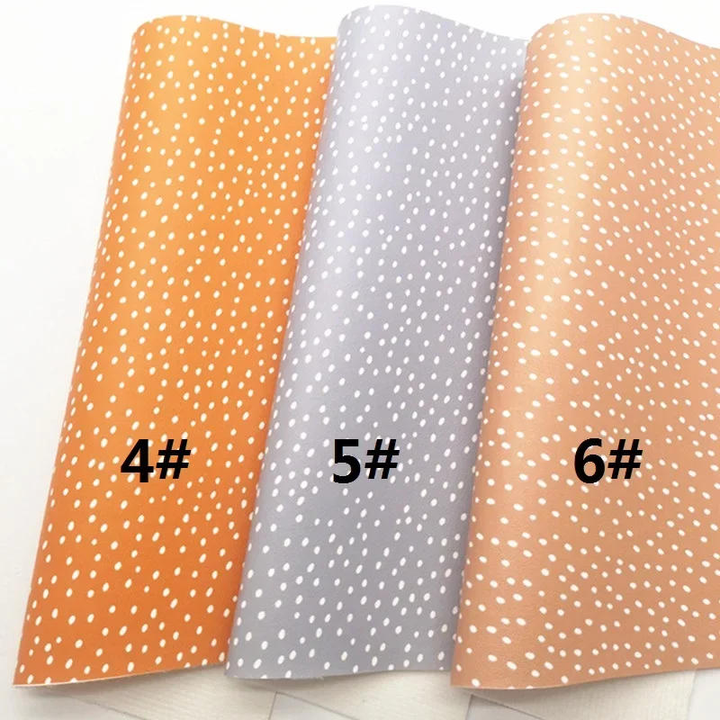 Description Picture 3 of itemFall Randomly Dots Printed Synthetic Leather Faux Fabric Sheets Felt Backing Vinyl For Earrings bag Bows DIY GM5080G