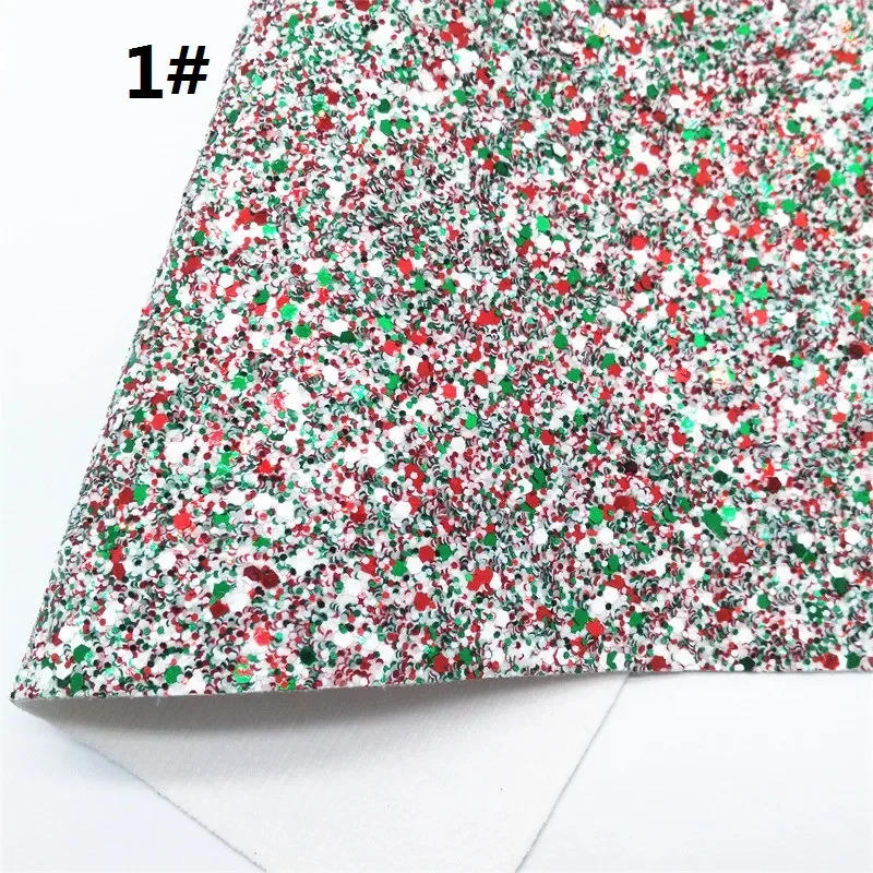 Description Picture 4 of itemChristmas Leather Sheets Set Green Red Flocking Glitter Leather HO Stripes Plaids Custom Leather for DIY Craft 8.2"x11.4" SJ154