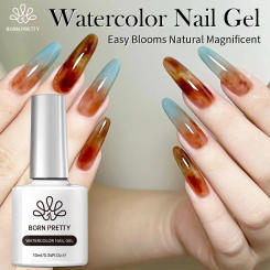 BORN PRETTY Clear Watercolor Nail Gel Nail Polish for Spreading Effect Marble Nail Polish Paint Floral Nail Art DIY Manicure