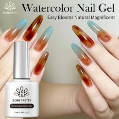 BORN PRETTY Clear Watercolor Nail Gel Nail Polish for Spreading Effect Marble Nail Polish Paint Floral Nail Art DIY Manicure