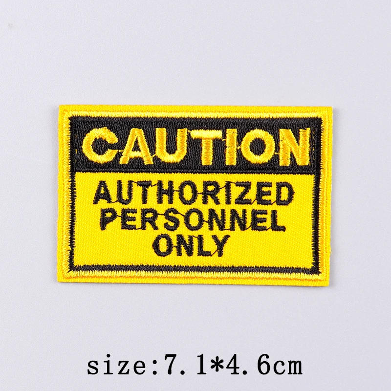 Description Picture 6 of itemDanger Warning Embroidery Patch Iron On Patches For Clothing Prohibition Sign Embroidered Patches For Clothes Stickers Badges
