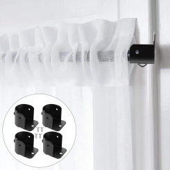 Rod Curtain Closet Pole Brackets Socket End Holder Bracket Shower Towel Support Steel Stainless Window Supports Accessory Cap