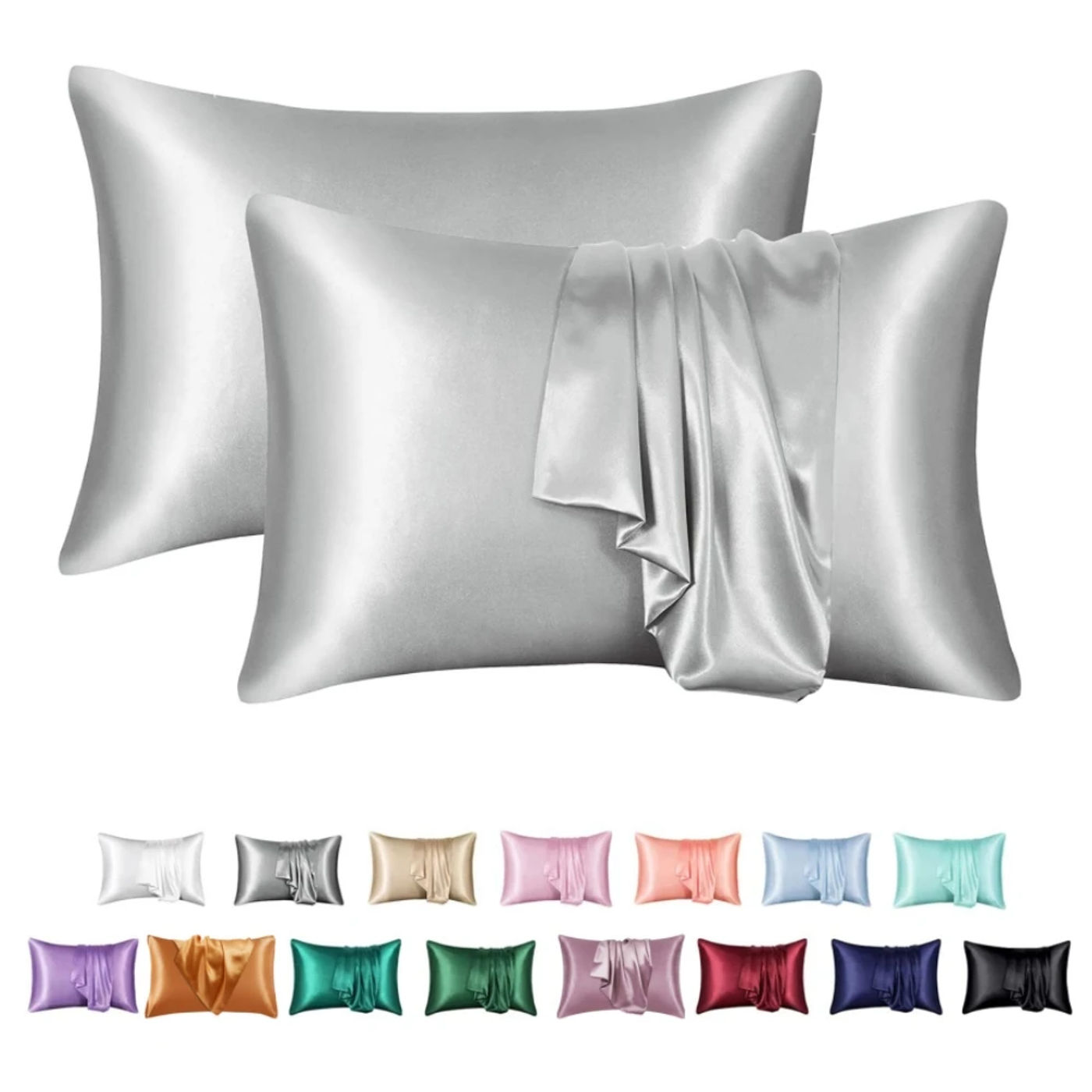 Description Picture 6 of itemNordic Silk Pillowcase White Black Grey Blue Bed Decorative Pillow Covers Luxury Comfortable Home Bedding Cases