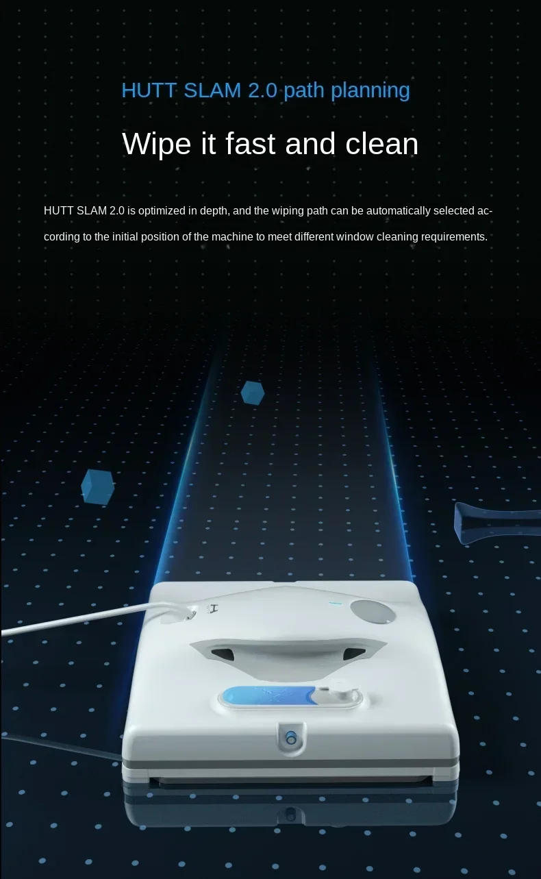 Description Picture 5 of itemNew Global Version Hutt W8 Window Cleaner Robot For Home Auto Fast Smart Planned Electric Window Cleaning Washer Vacuum Cleaner