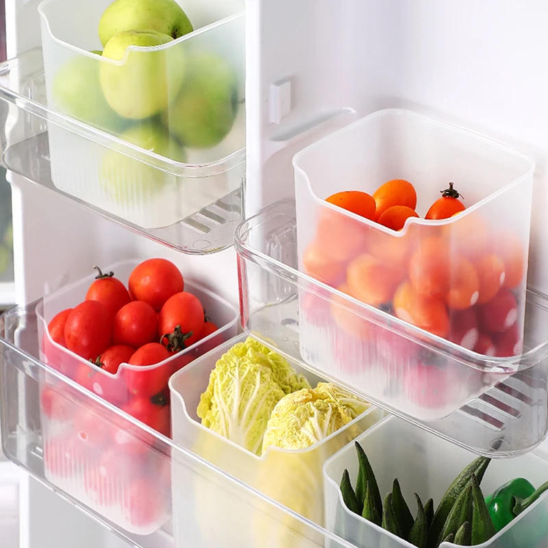Description Picture 6 of itemFridge Door Storage Box Food Fresh Refrigerator Organizer Bin Food Container Kitchen Fruit Spice Vegetable Box Shelf Basket