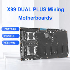 X99 DUAL PLUS Mining Motherboard LGA 2011-3 V3/V4 CPU Socket PC Motherboard Supports DDR4 RAM 256GB SATA3.0 Miner Motherboard