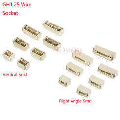 10PCS GH1.25 GH 1.25 1.25mm With lock Connector Socket Pin Header Vertical Horizontal/Right Angle Smd/SMT Jst
