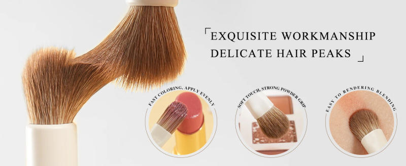 Description Picture 5 of itemBEILI 15 PCS Makeup Brush Sets Beige Synthetic Hair Brush Foundation Contour Eyeshadow Eyeliner Blush Blending Highlight Brush