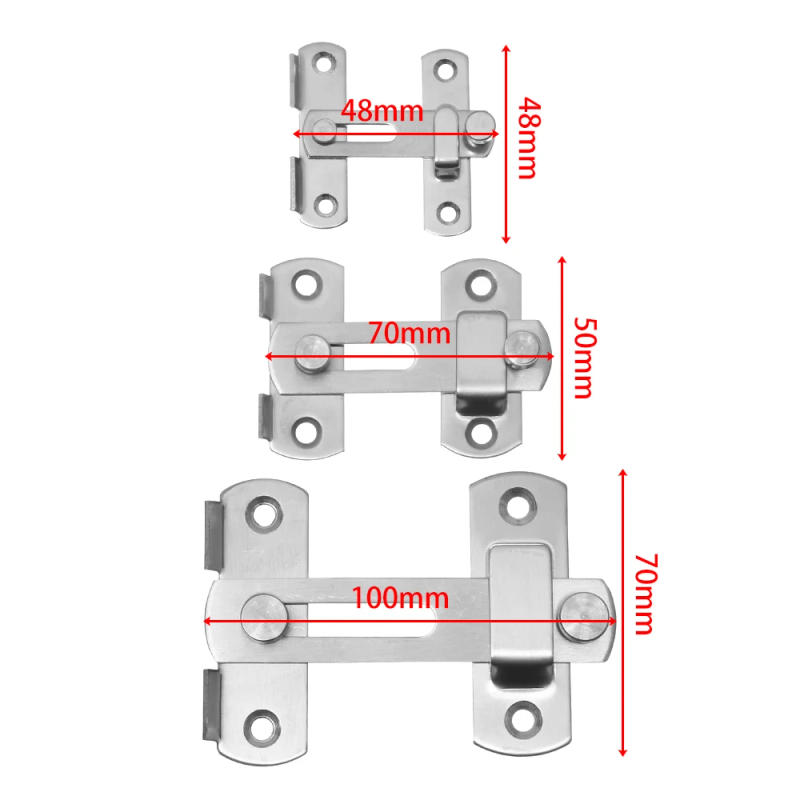 Description Picture 2 of itemStainless Steel Hasp Window Cabinet Sliding Door Lock Silent Gate Buckle Padlock Clasp Door Bolt with Screws Security Hardware