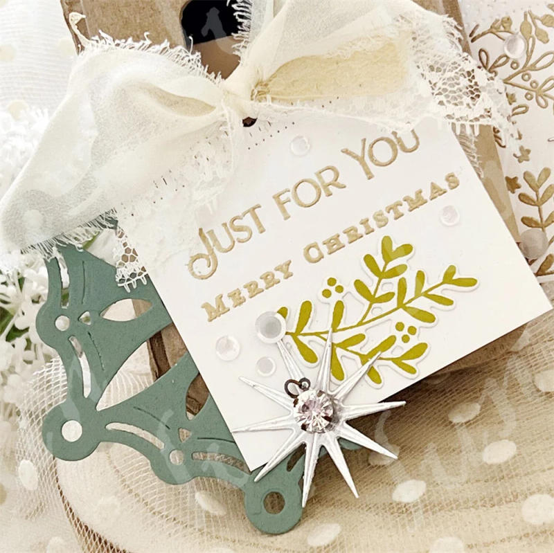 Description Picture 2 of itemChristmas Snowflake Prints Stencils Bloom Wreath Tag Stamp and Dies 2024 New Arrival DIY Scrapbooking Metal Cutting Dies Sets