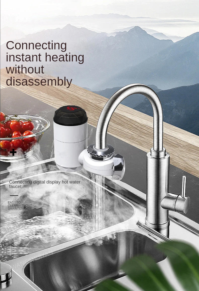 Description Picture 3 of itemElectric Kitchen Water Heater Tap Instant Hot Water Faucet Heater Cold Heating Faucet Tankless Instantaneous Water Heater