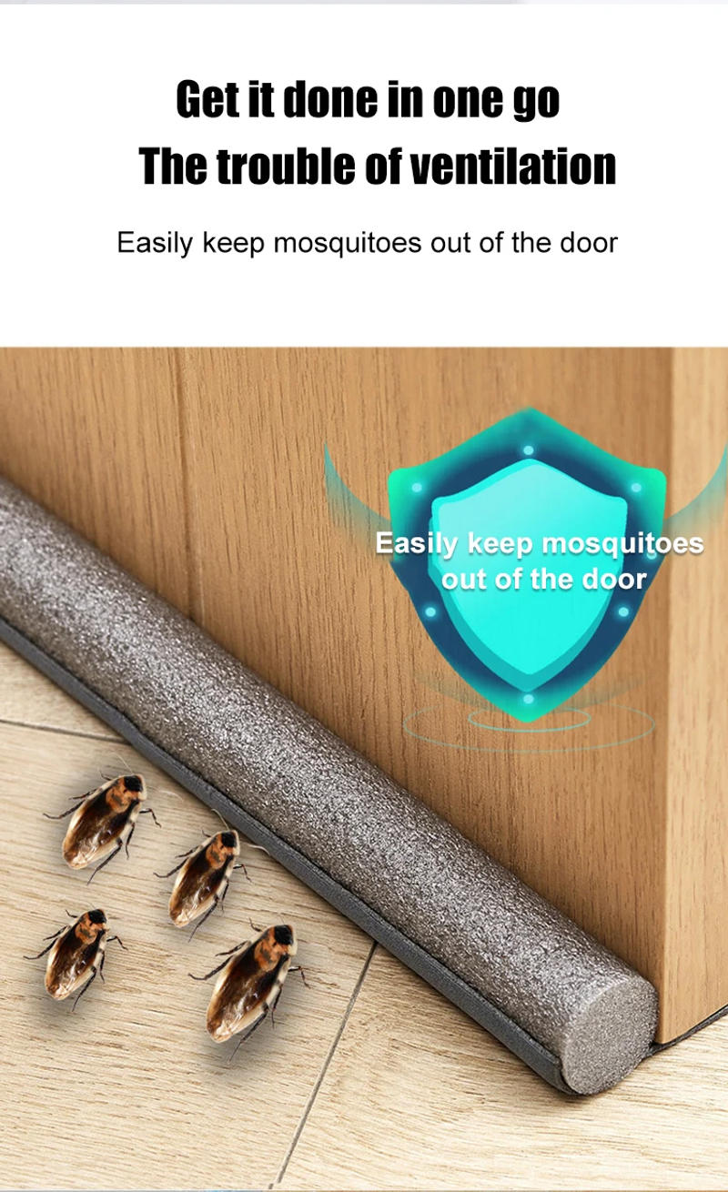 Description Picture 5 of itemInsulator Weather Strip Silicone Rubber SealAdjustable Under Door Draft Blocker Weather Stripping Door Sweep House Acoustic Foam