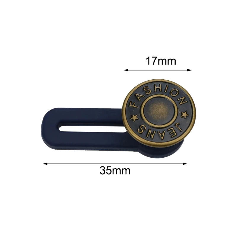 Description Picture 4 of item5pcs Metal Button Extender Perfect To Any Jeans Pants Free Sewing Retractable Jeans Waist Button Extended Buckles Fixing Kit