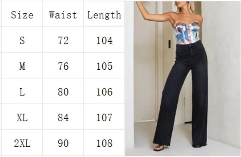 Description Picture 2 of itemPocket Button Pants High Waisted Solid Color Women's Jeans Street Fashion Daily Casual Commuting Style Autumn Straight Leg Pants