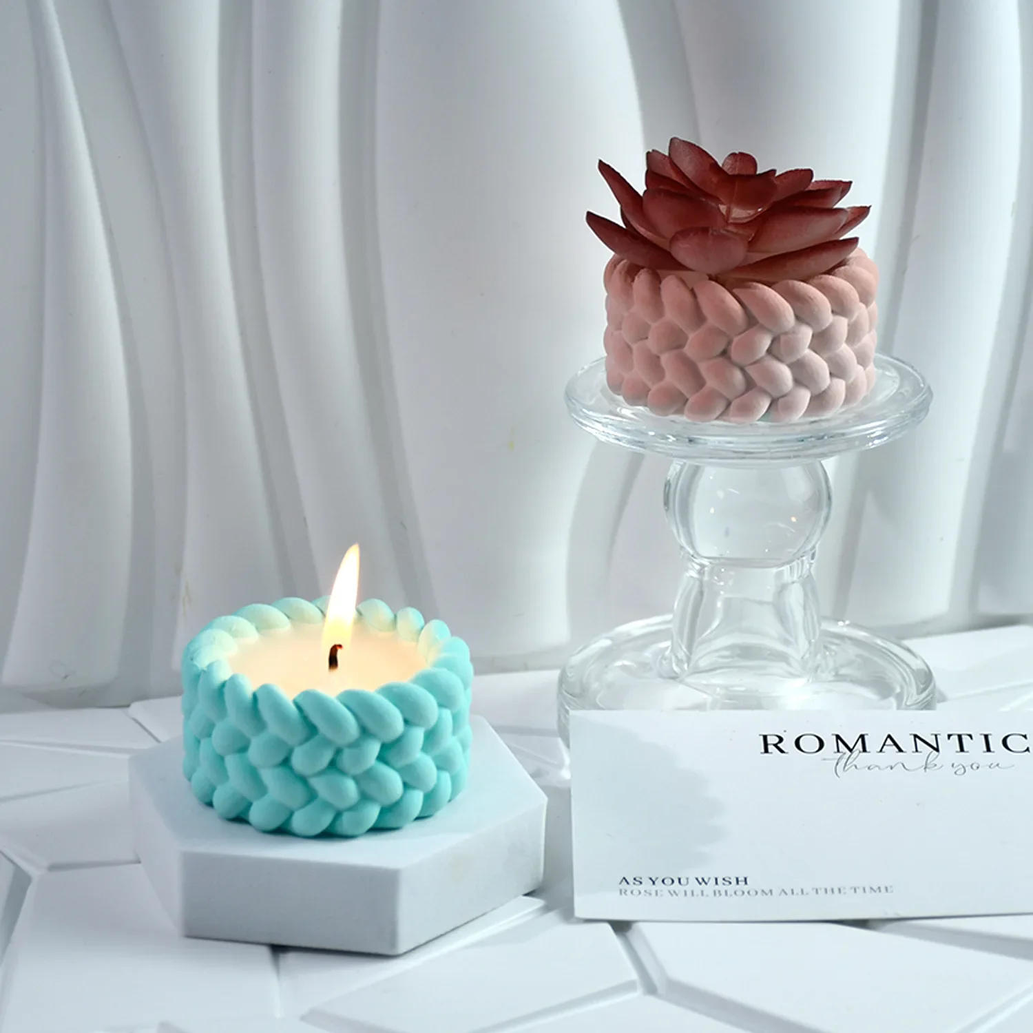 Description Picture 6 of itemHemp Rope Candle Cup Silicone Mold DIY Succulent Flower Pot Home Decor Molds Cement Gypsum Resin Clay Craft Storage Box Mould