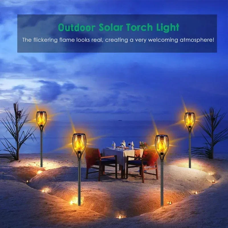 Description Picture 4 of item1/2/4PCS Solar Flame Lights Torch Flickering Light Waterproof Garden Decoration Outdoor Lawn Tiki Led Path Yard Patio Floor Lamp