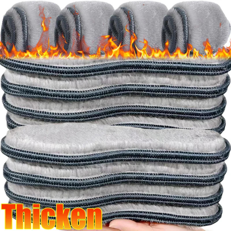Description Picture 2 of itemThermal Felt Insoles Thicken Warm Heated Insoles for Men Women Winter Shoes Breathable Snow Boots Imitation Rabbit Shoe Pads