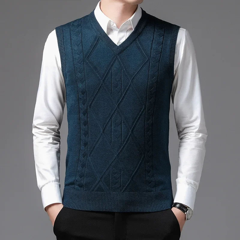 2024 New Spring Vest Male Fashion Wool