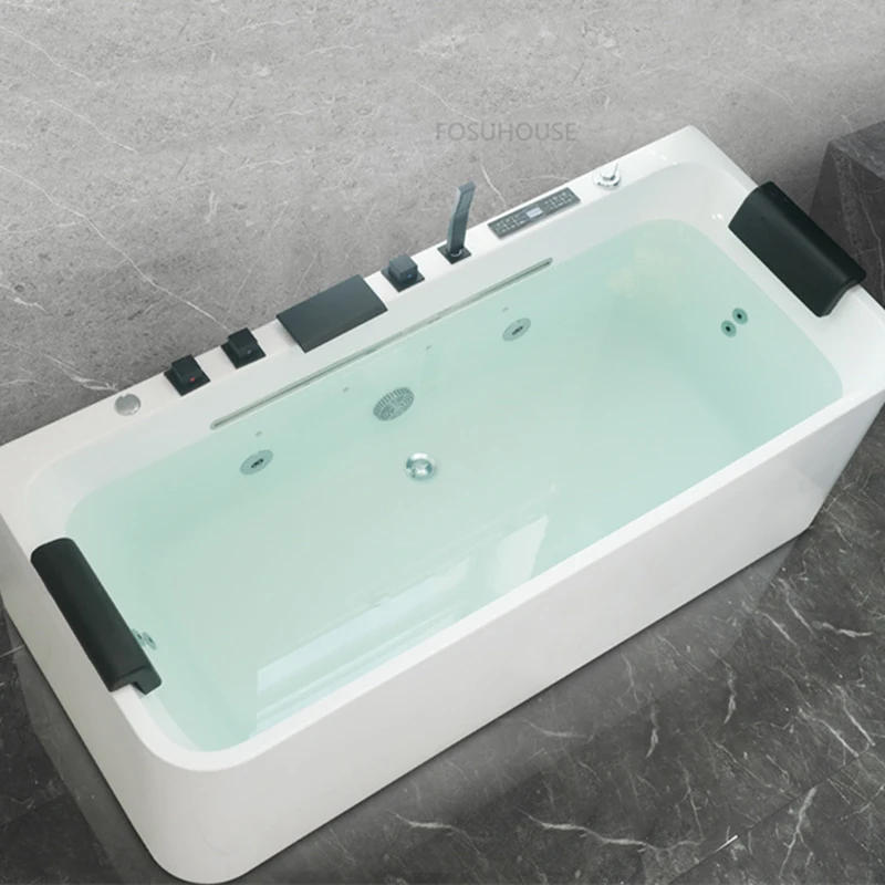 Description Picture 6 of itemMinimalist Modern Acrylic Bathtubs Bathroom Fixture Adult Portable Bathtub Creative Household Upscale Whirlpool Bathtub