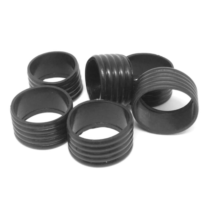 Description Picture 3 of item2 Pieces Tennis Racket Grip Rubber Ring Badminton Bat Overgrip Fix Flexible Bands Finishing Protector Outdoor Sports Red