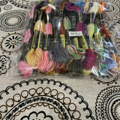 Variegated Floss Cross Stitch Thread, Color Variable, 6 Strand, 8 Meters, 24PCs