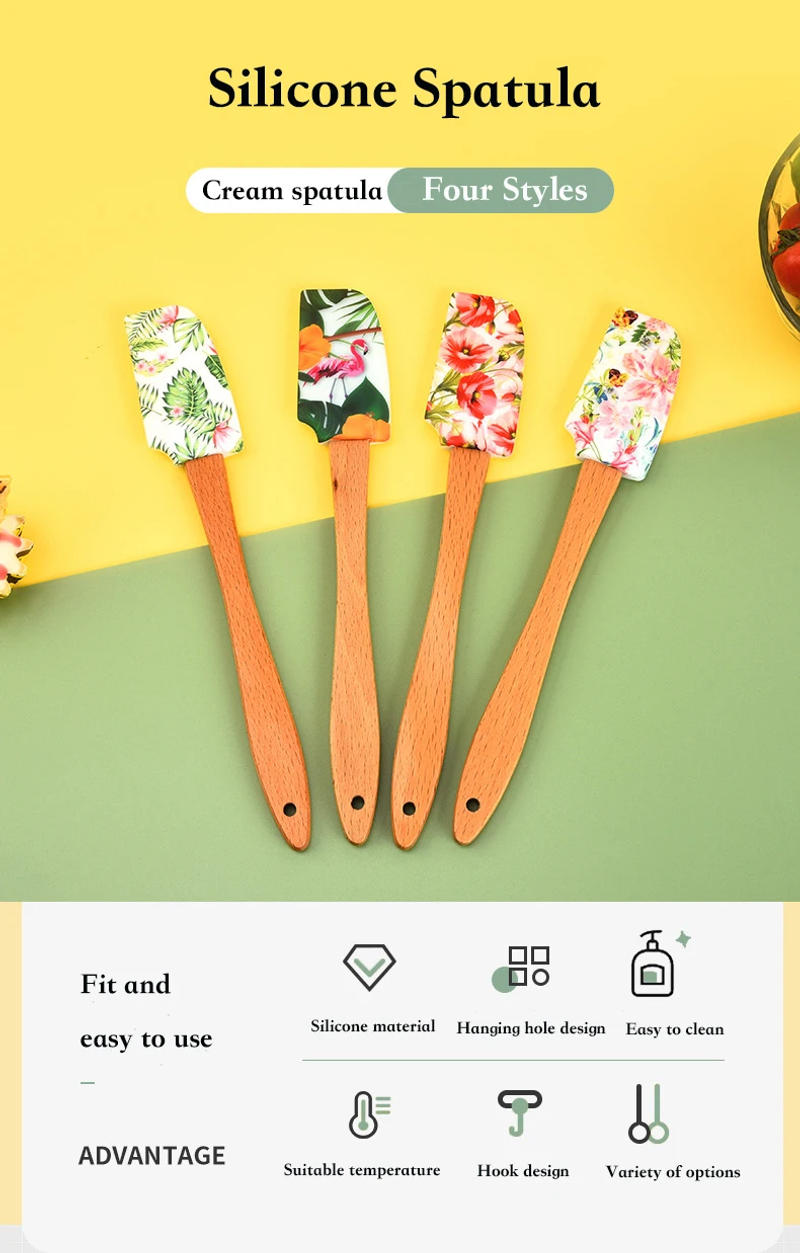 Description Picture 2 of itemSmall Silicone Cream Cake Spatula Mixer Scraper Kitchen Tapices Pastry Blender Chocolate Butter Baking Stir Tools Confectionery