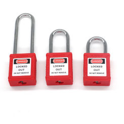 Industrical Safety Lockout red steel shackle 25mm 38mm 76mm Non-conductive Plastic Loto Tagout Lock Supplies