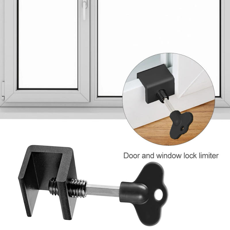 Description Picture 6 of itemSliding Door Window Lock with Key Wrench Door Window Lock Stopper Aluminium Alloy Security Window Door Lock Kid/Children Guards