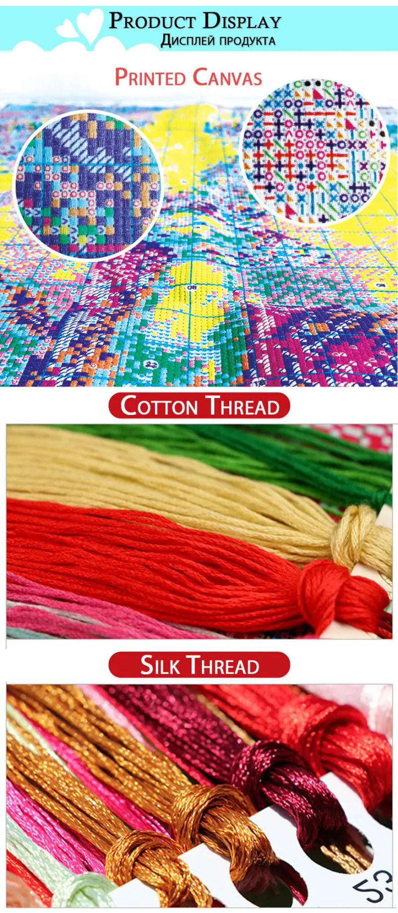 Description Picture 3 of itemDIY Cross Stitch Kits Cross-stitch Kit Threads For Embroidery Set Christmas Crafts For Adults Cartoon Koala Printed Embroidery