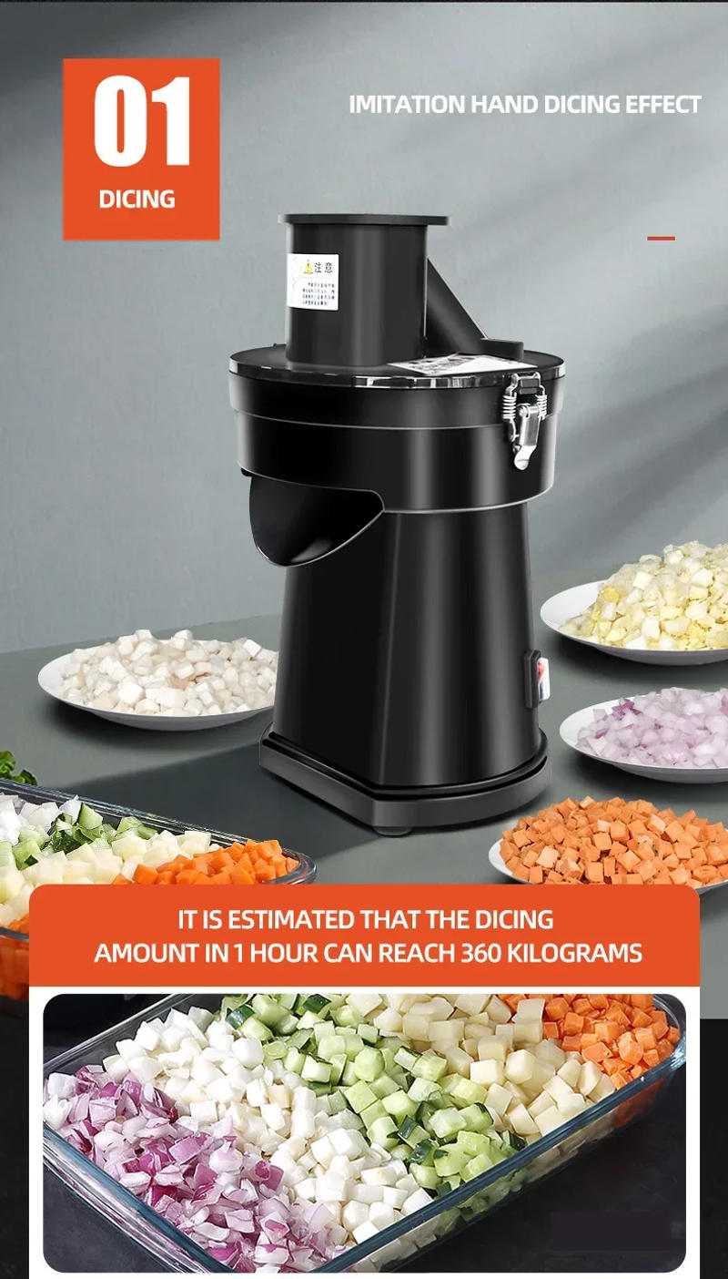 Description Picture 3 of itemCommercial Electric Vegetable Fragmentation Machine, Carrot Diced Machine Potato Shredder