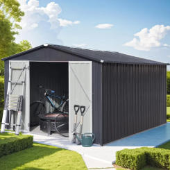 10 FT X 8 FT Outdoor Sheds & Outdoor Storage Clearance, Metal Anti-Corrosion Utility Tool House, Waterproof Storage Garden Shed