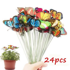 Bunch of Butterflies Garden Yard Planter Colorful Whimsical Butterfly Stakes Decoracion Outdoor Decor Flower Pots Decoration