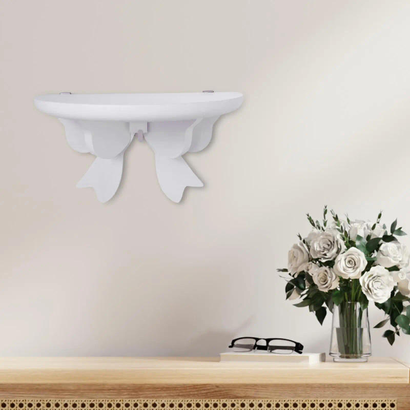 Description Picture 3 of itemWall Shelf Bracket Display Bracket Rustic Storage Rack Shower Organizer Bow Shaped for Living Room Bathroom Wall Toilet Ornament